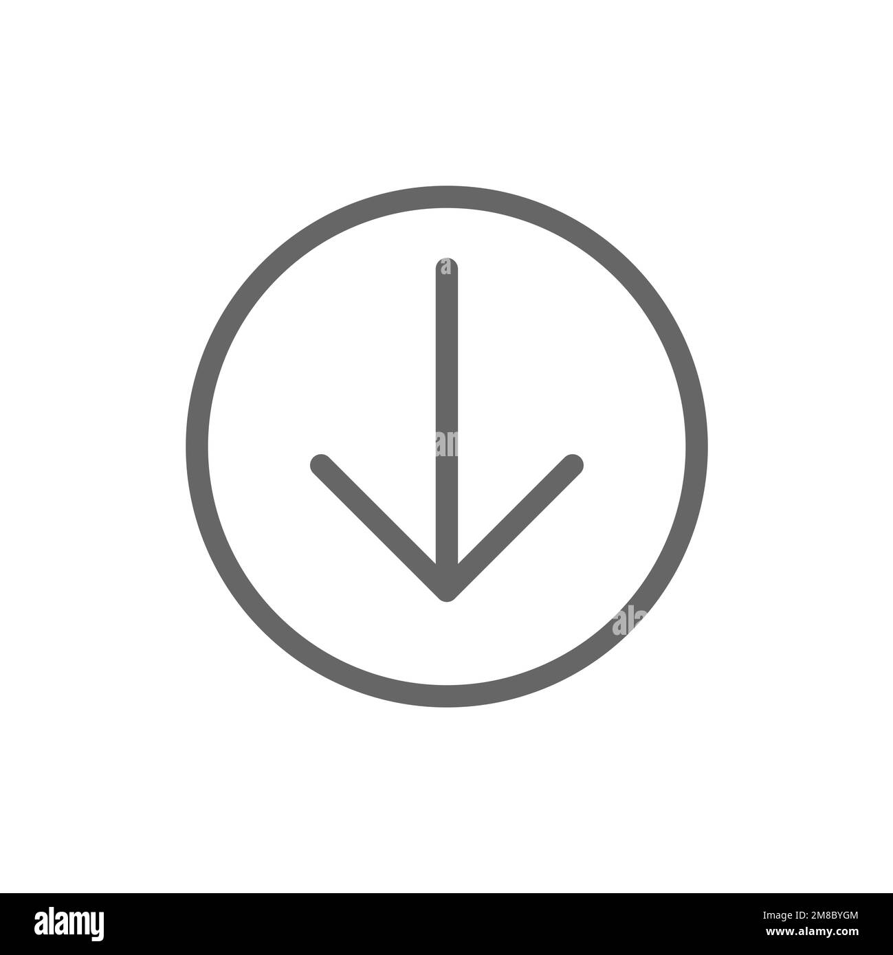 Down icon, App interface graphics resource, vector illustration Stock