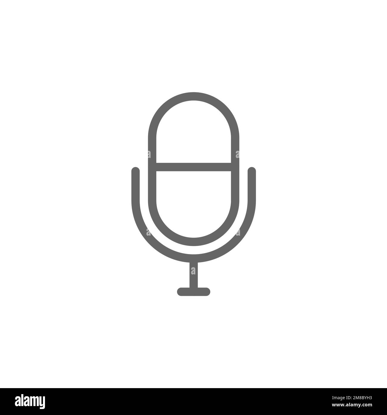 Microphone line icon, common graphics resources, vector illustration ...