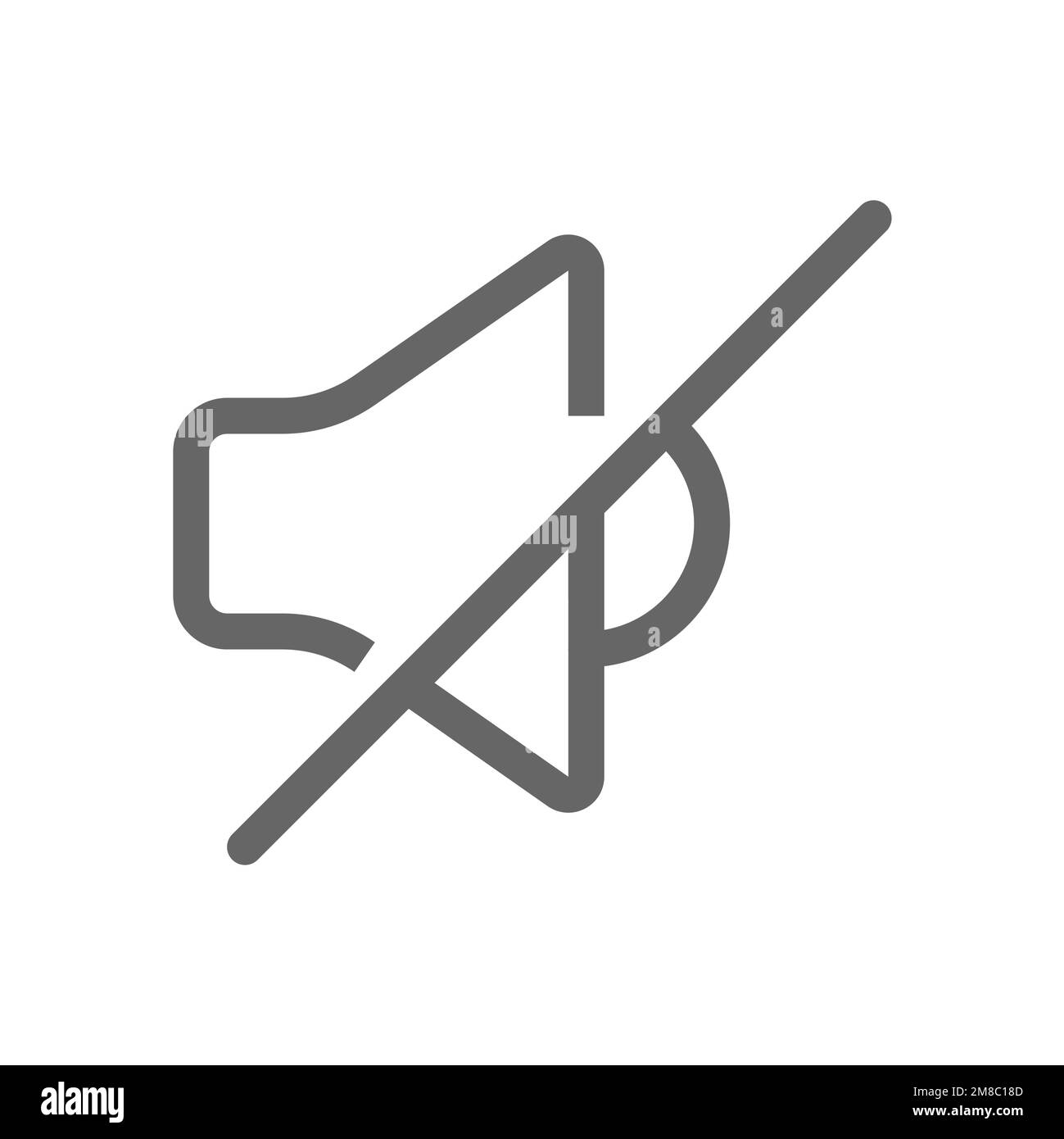 Mute line icon, common graphic resources, vector illustration Stock