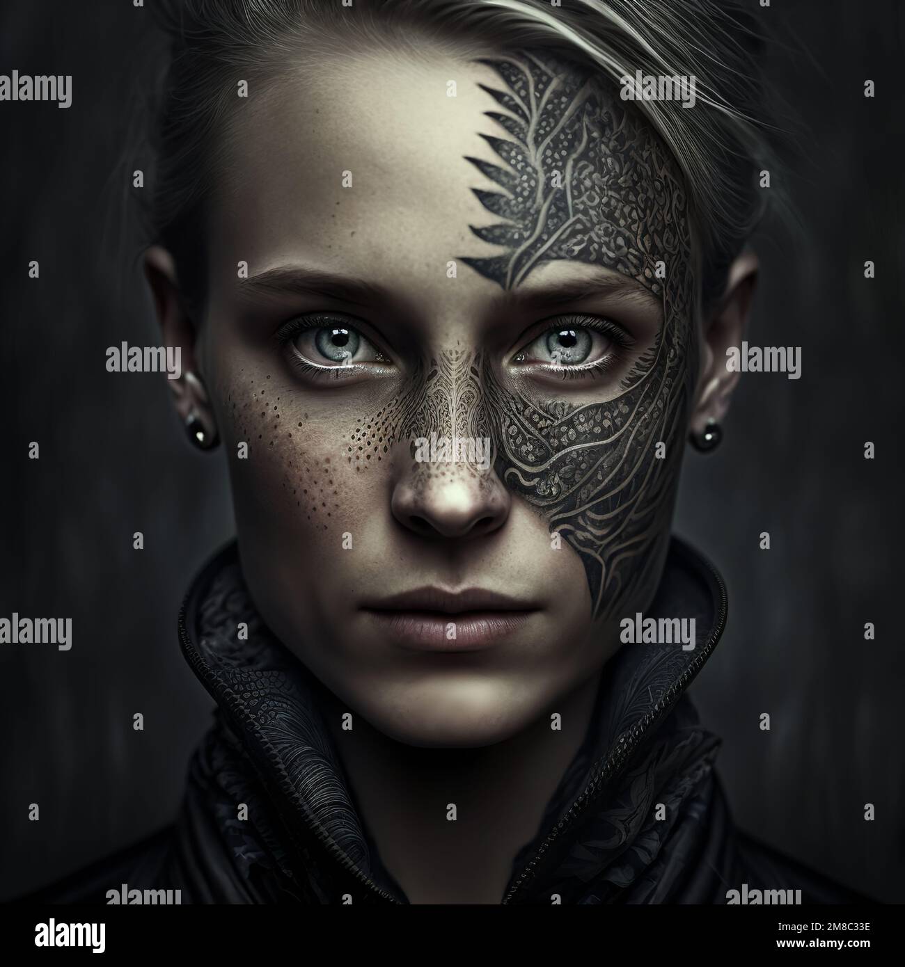 Download A Man With Tattoos On His Face | Wallpapers.com
