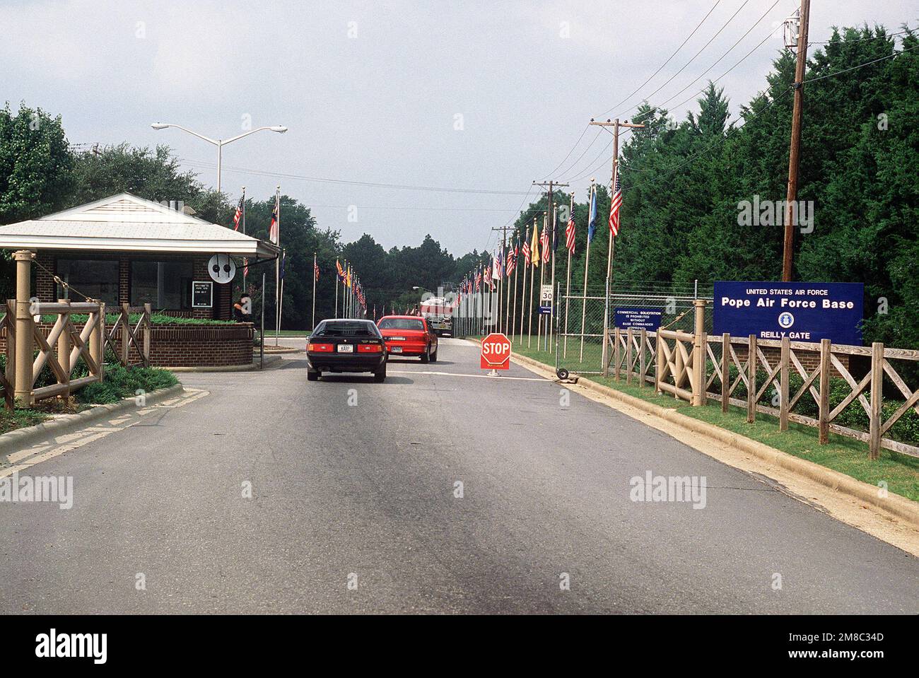 A view of the main gate at Pope Air Force Base, site of exercise Market  Square III activities. Subject Operation/Series: MARKET SQUARE III Base: Pope  Air Force Base State: North Carolina (NC)