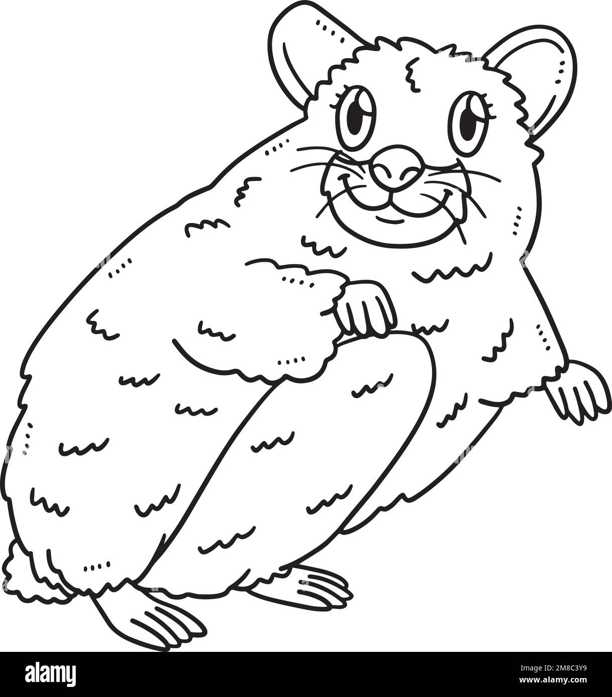 Mother Hamster Isolated Coloring Page for Kids Stock Vector