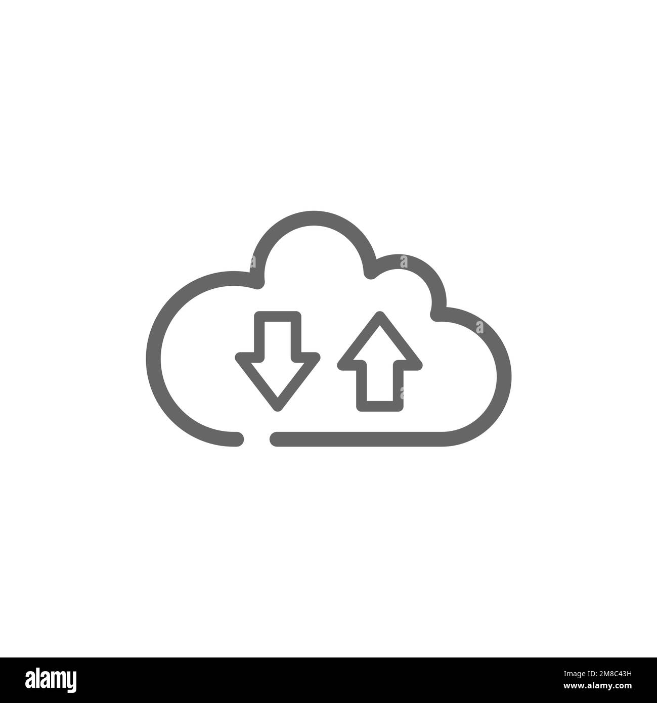 Cloud synchronization line icon, common graphic resources, vector