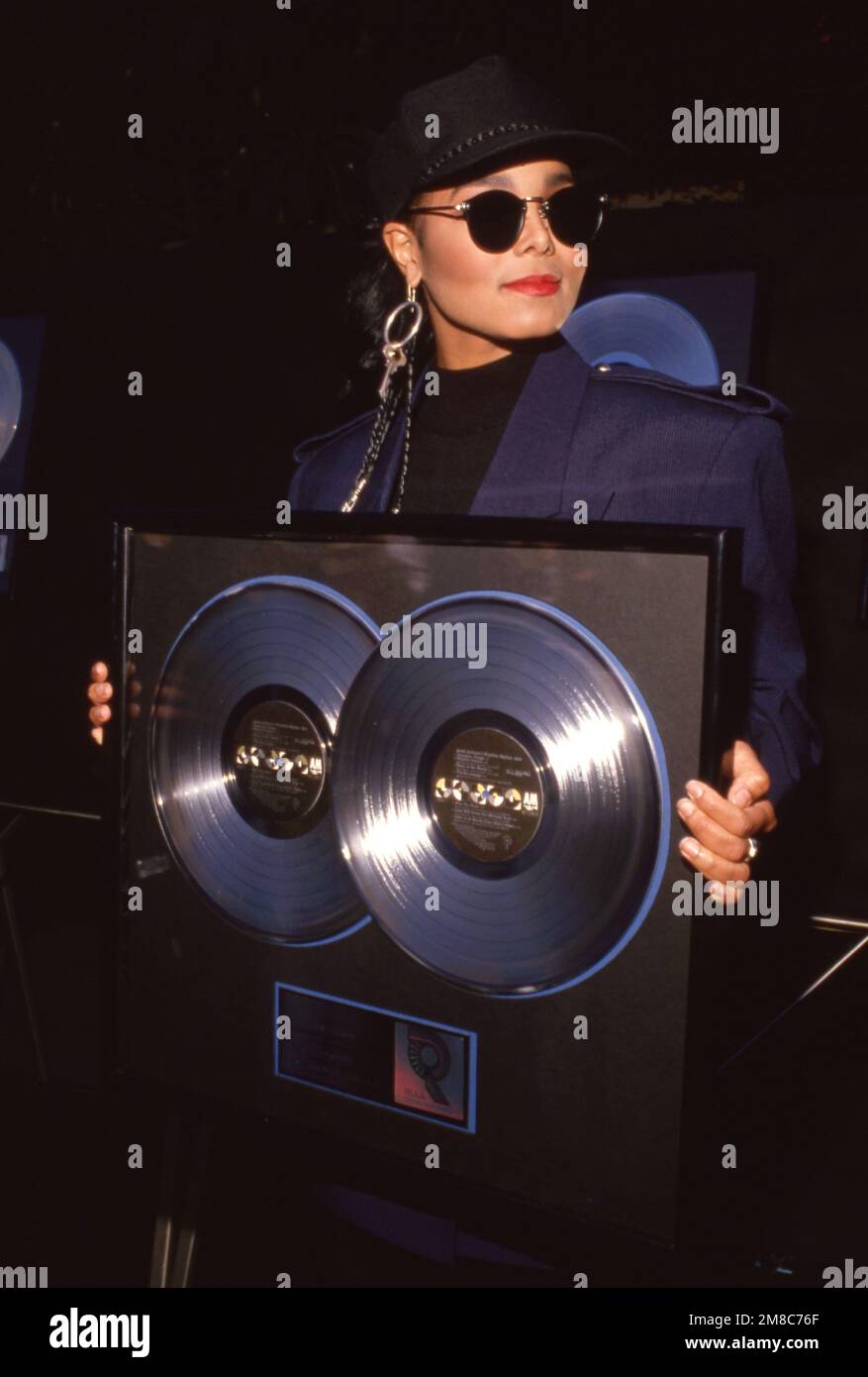 Jackson at the presentation of platinum records for her album