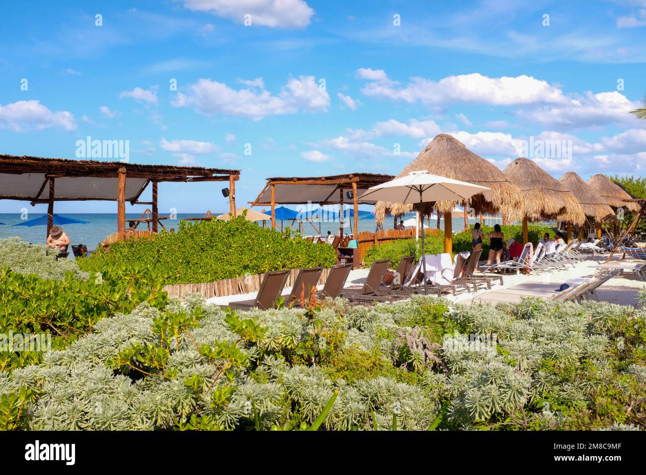 Beach club, Yucatan Mexico Stock Photo Alamy