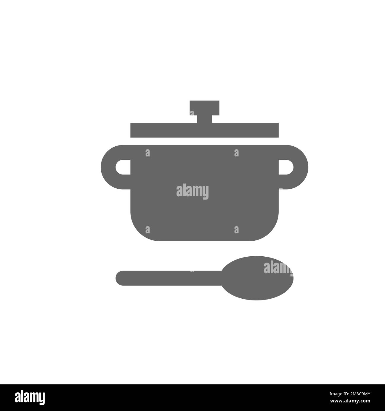 Pot and spoon icons, common graphic resources, vector illustrations ...