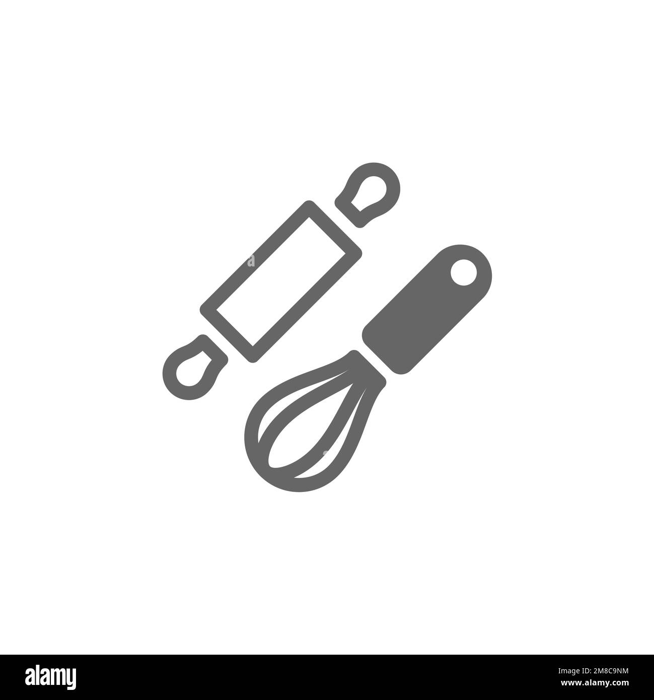 Rolling pin and egg beater icons, common graphic resources, vector