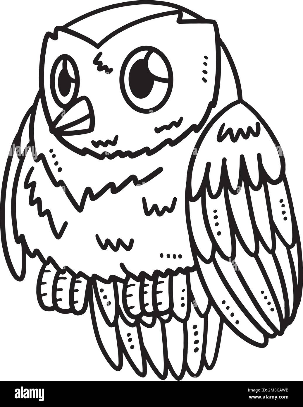 Mother Owl Isolated Coloring Page for Kids Stock Vector