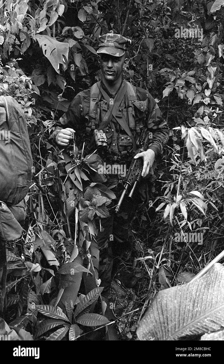 A Marine from Company D, 2nd Light Armored Infantry Battalion, moves