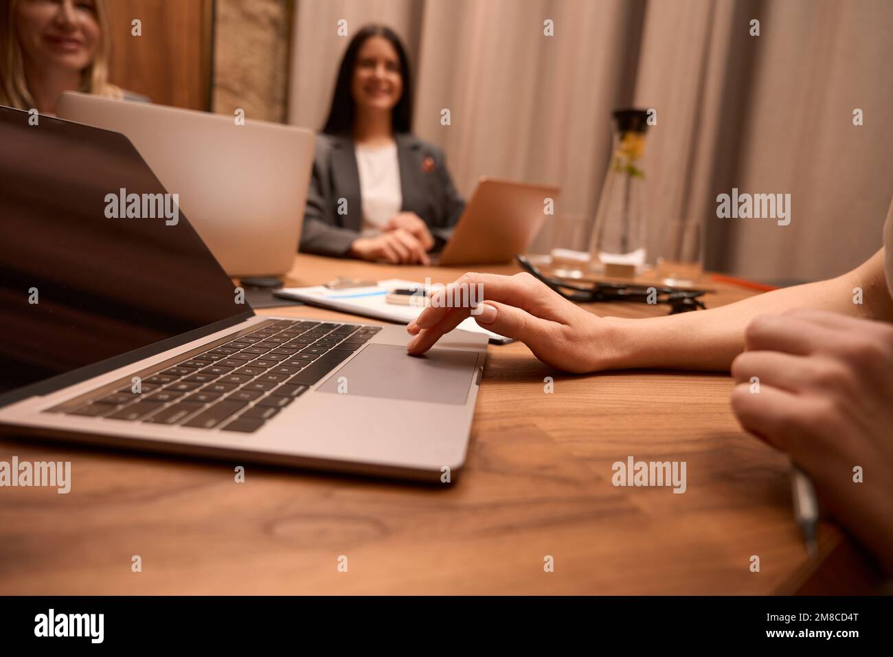 Administrators working in the office, conference during work Stock ...