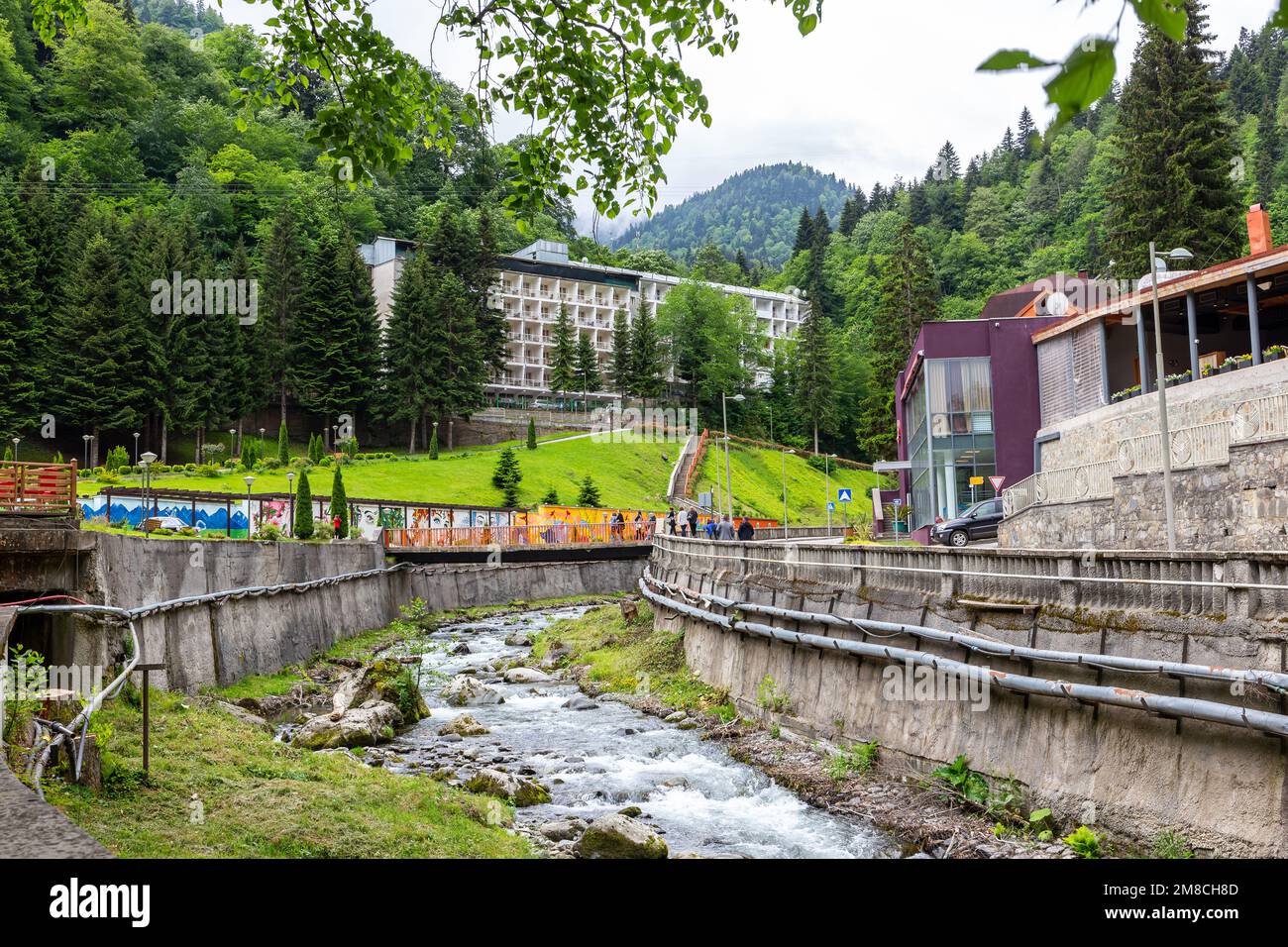 Sairme, Georgia, 06.06.21. Health resort Sairme in Lesser Caucasus ...