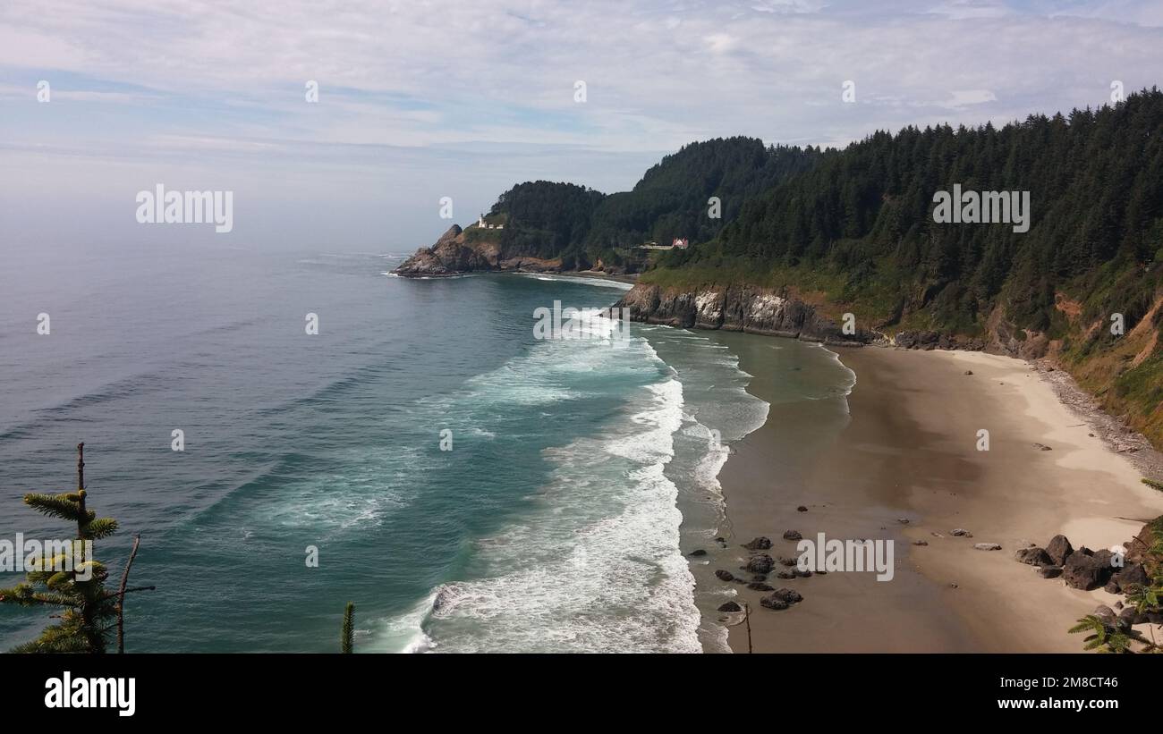 Oregon Coast from Sea Lion Cave Stock Photo