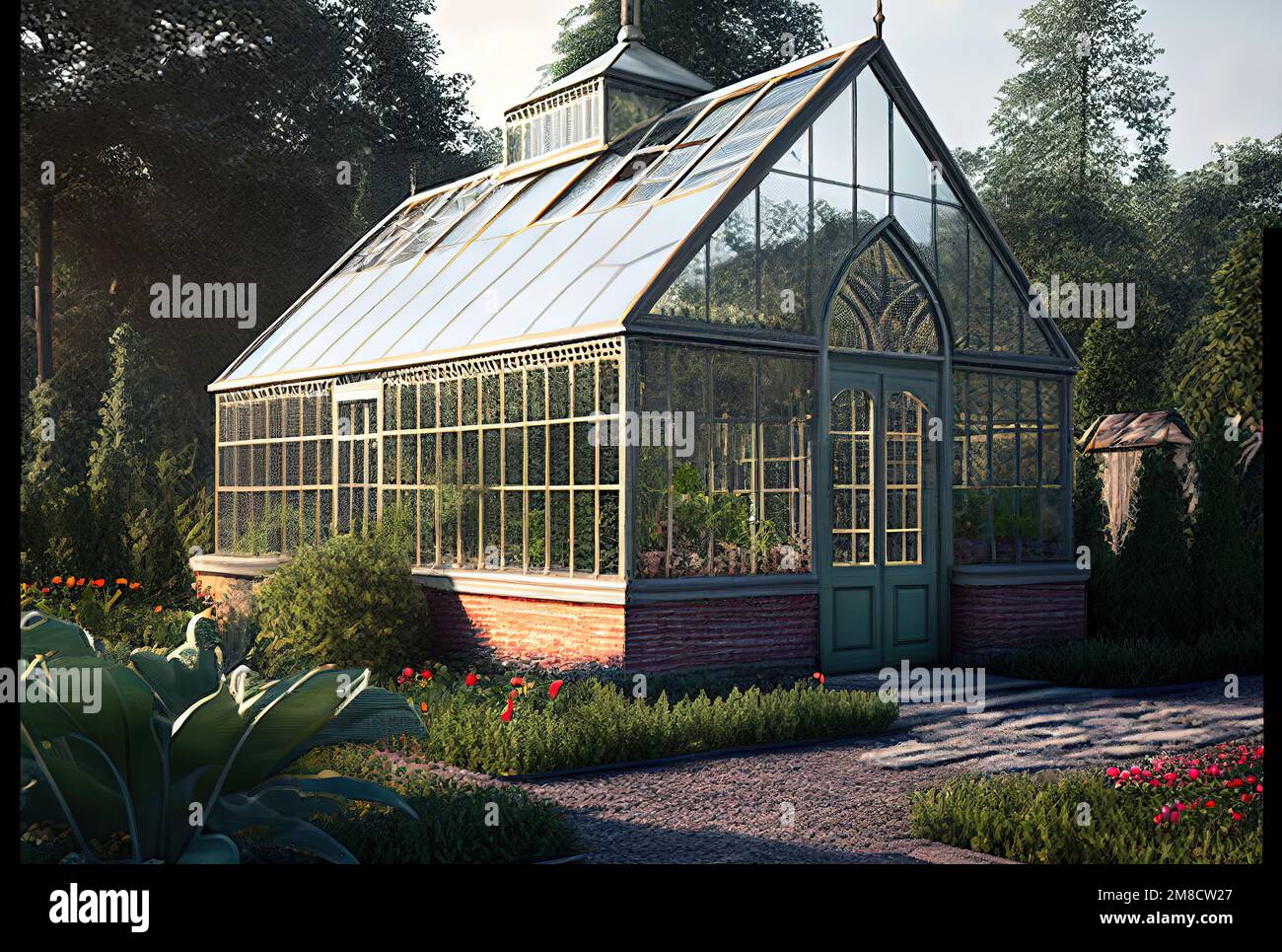 Country greenhouse for growing vegetables, fruits and flowers, farmer's