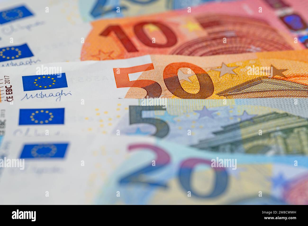 Euro banknotes in a close-up Stock Photo