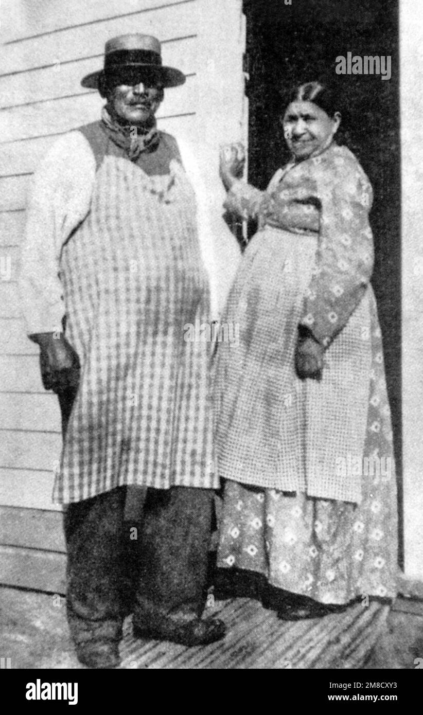 George Crum ( George Speck ). Archive photo of  the American chef, George Crum (1824-1914) with his sister  'Aunt Kate' Wicks. Crum was mythologised as the creator of the potato chip Stock Photo
