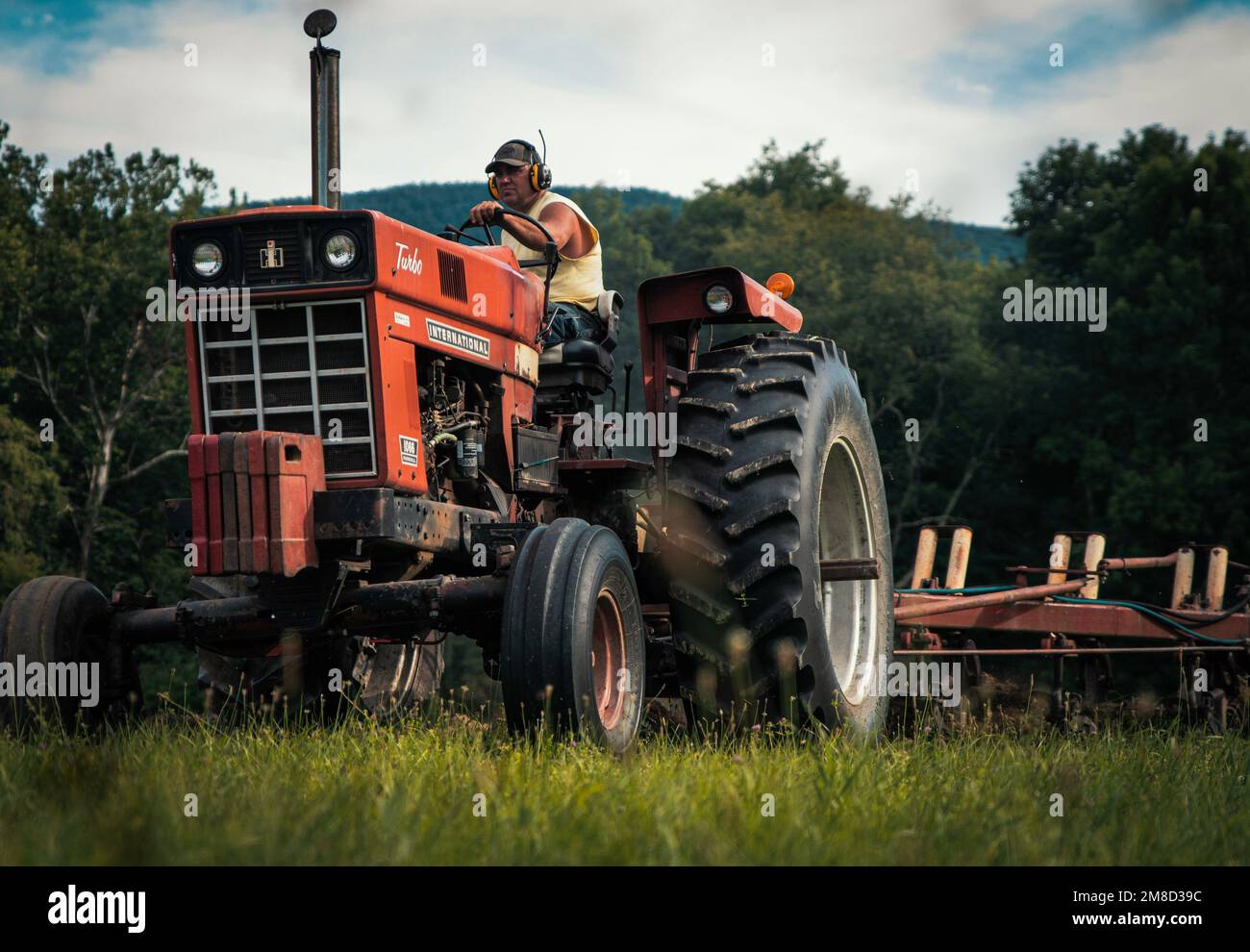 farming life, tractor, red tractor Stock Photo