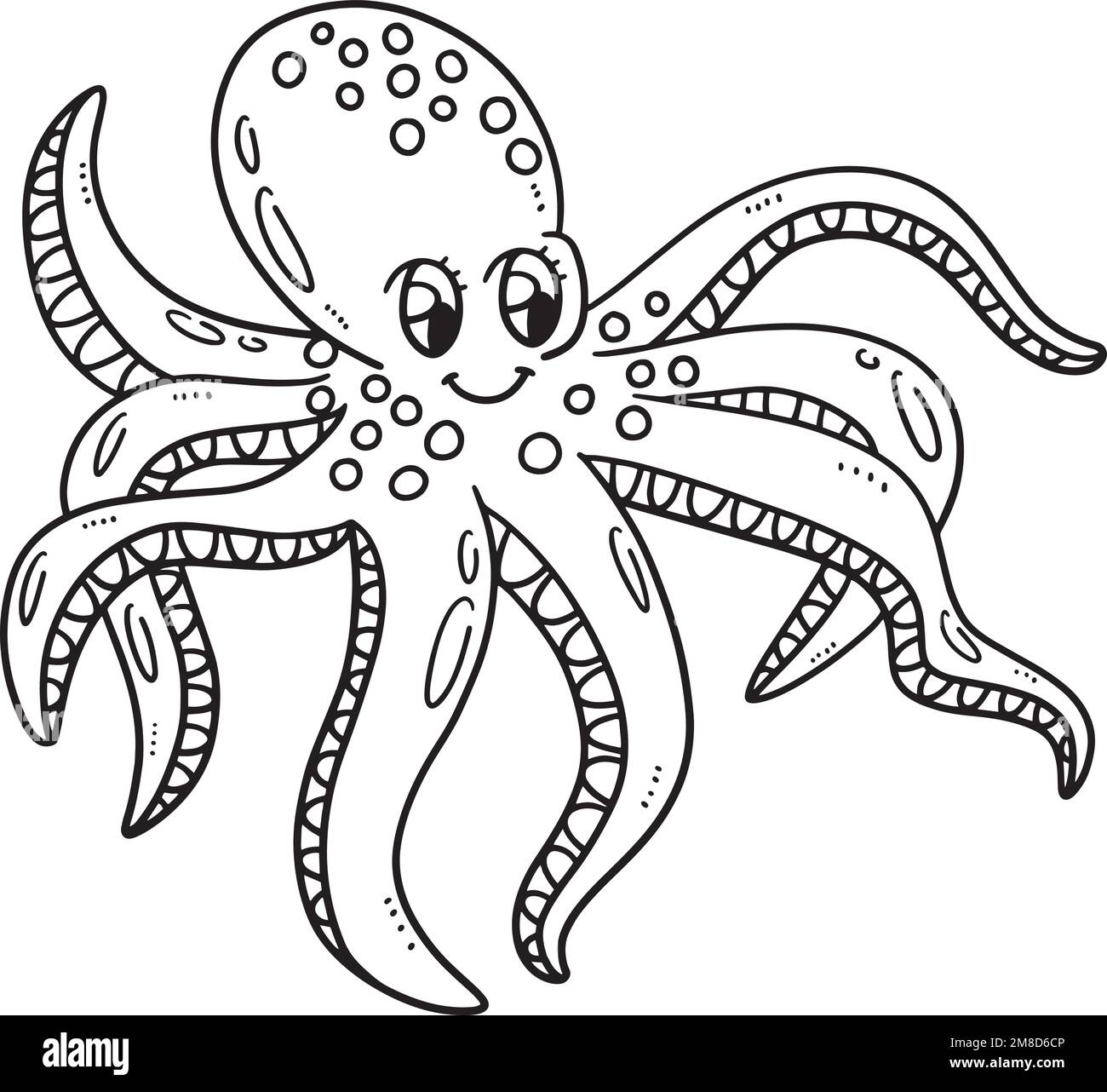 Mother Octopus Isolated Coloring Page for Kids Stock Vector Image & Art ...