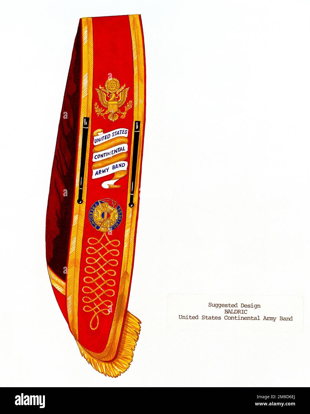 Heraldic Band Regalia: Baldric, United States Continental Army Band. Country: Unknown Stock Photo