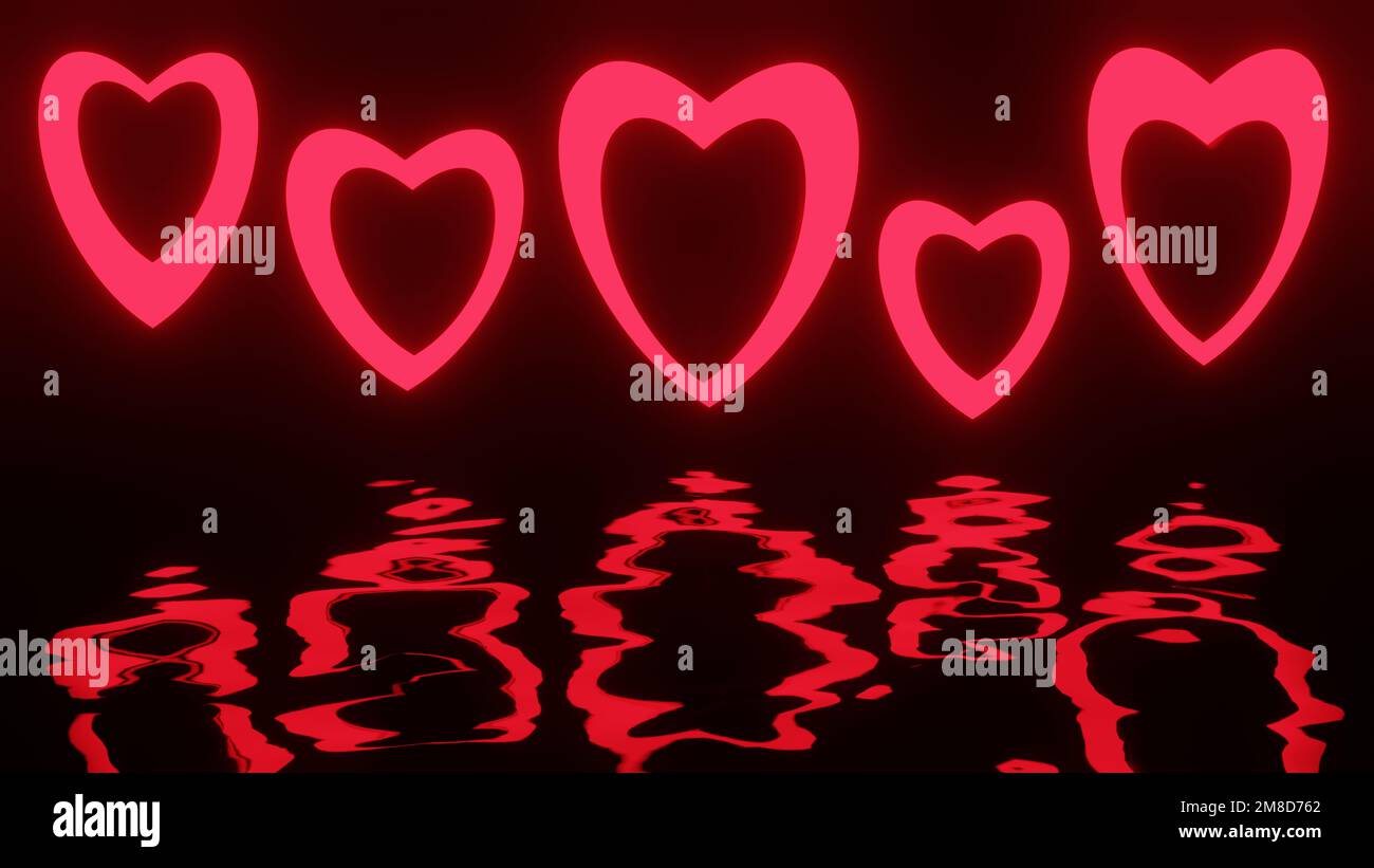 Collection red hearts 3d hi-res stock photography and images - Alamy