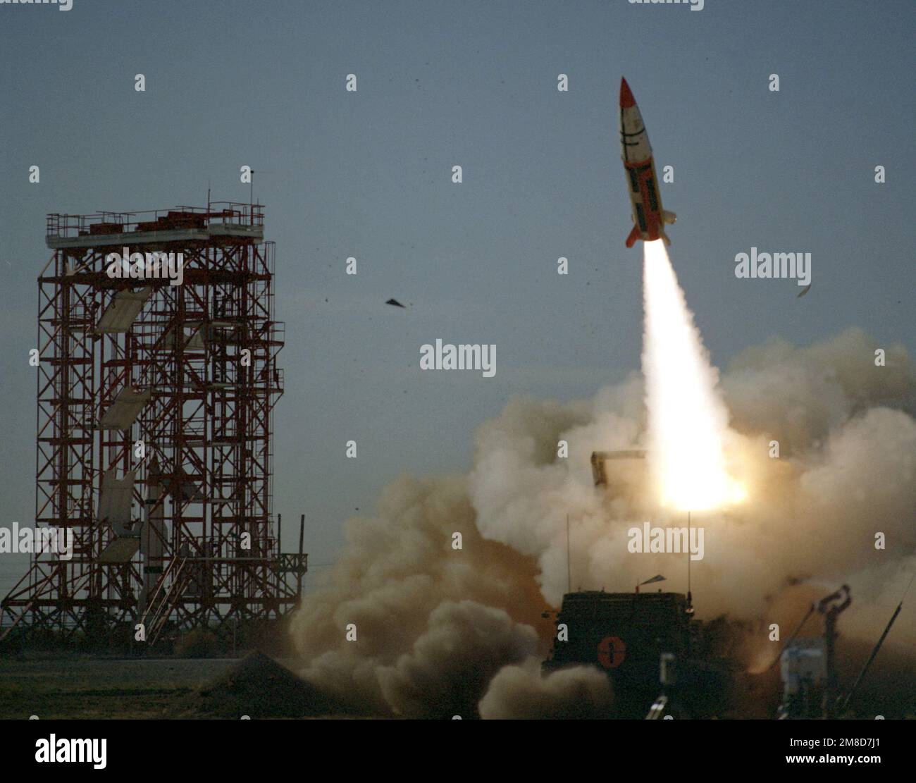 An Army Tactical Missile System (TACMS) missile is fired from a