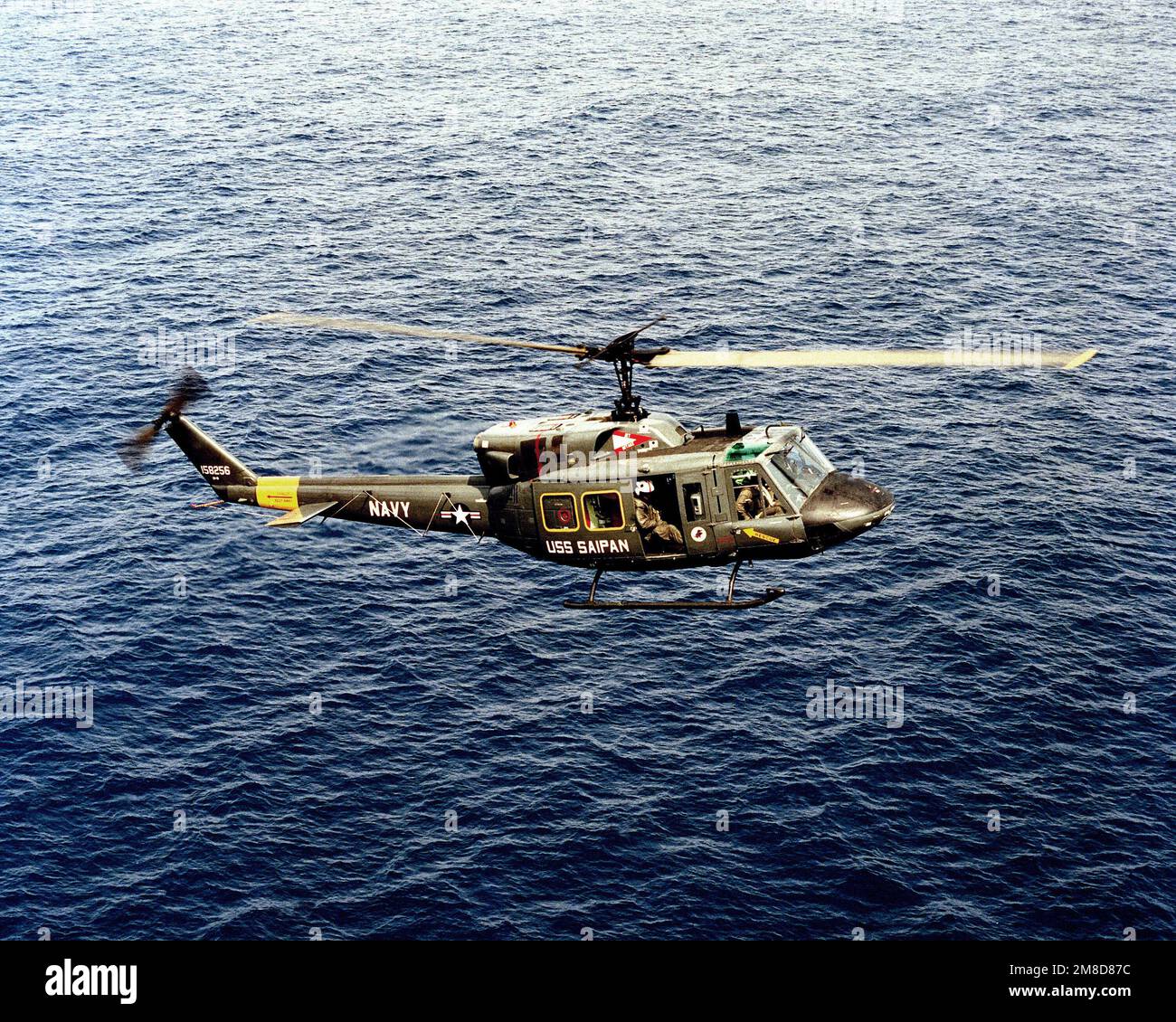 A right side view of UH1N Iroquois helicopter assigned to the