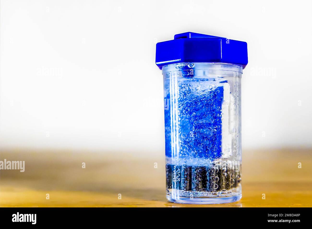 Contact Lens Case with Cleaning Bubbles. Stock Photo