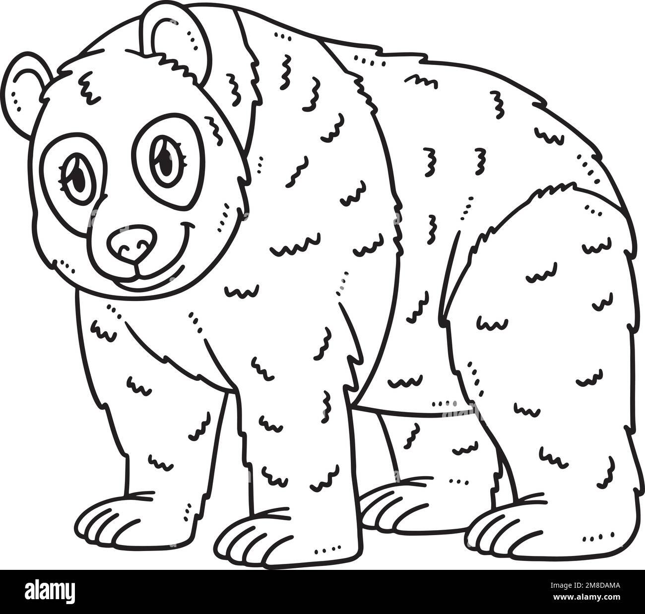 Mother Panda Isolated Coloring Page for Kids Stock Vector