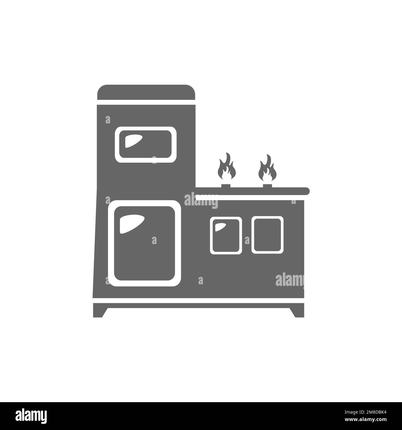 Icons of refrigerators and gas stoves, common graphic resources, vector illustrations. Stock Vector