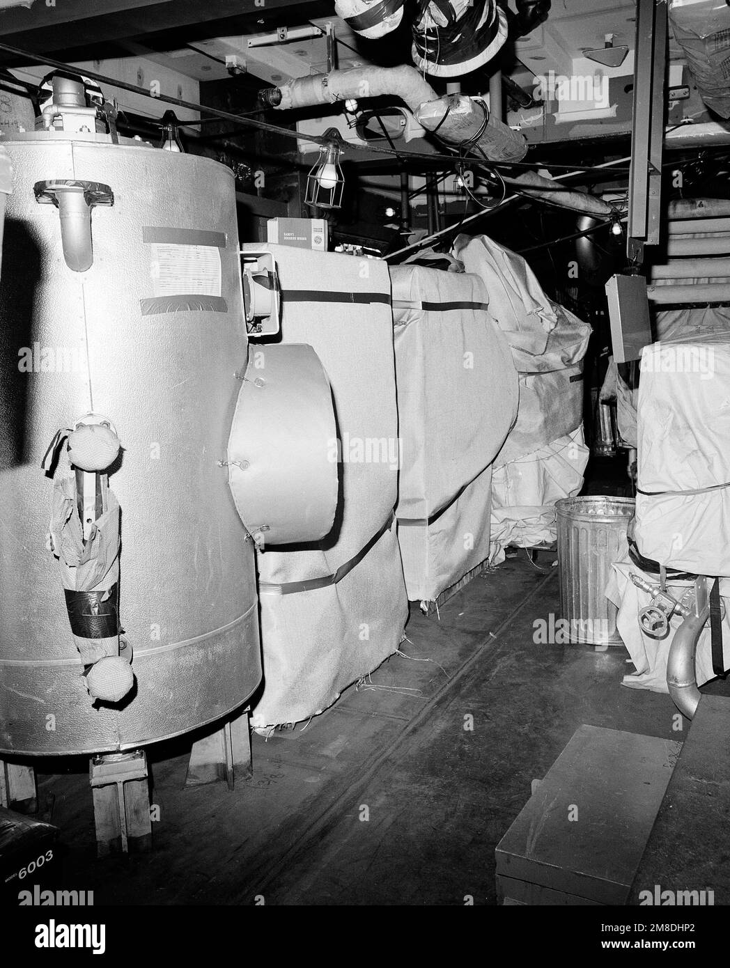 A view of main engine room No. 2 aboard the guided missile cruiser Lake ...