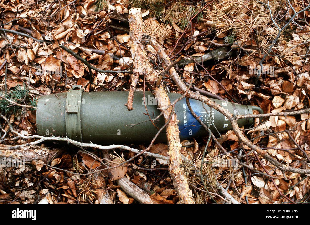 An Inert 155mm Howitzer Round Being Used To Simulate A Chemical an-inert-155mm-howitzer-round-being-used-to-simulate-a-chemical