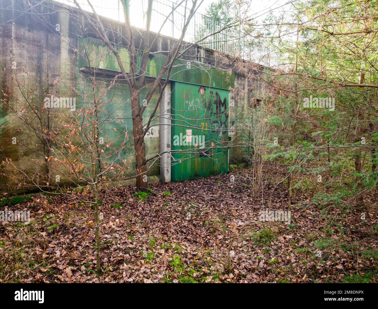 Abandoned US Army ammunition bunker near Viernheim/Germany Stock Photo
