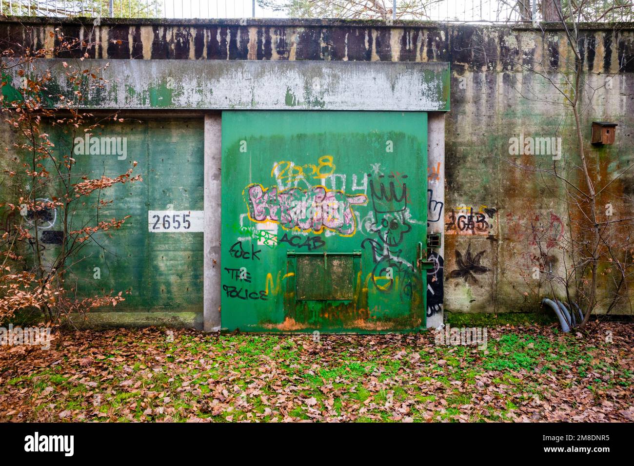 Abandoned US Army ammunition bunker near Viernheim/Germany Stock Photo
