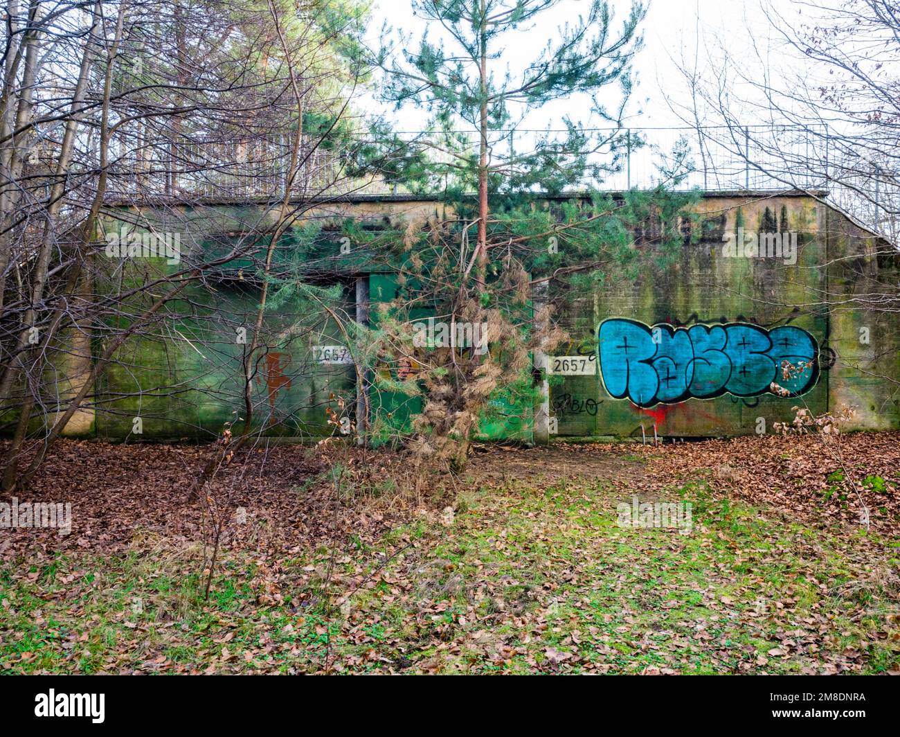 Abandoned US Army ammunition bunker near Viernheim/Germany Stock Photo