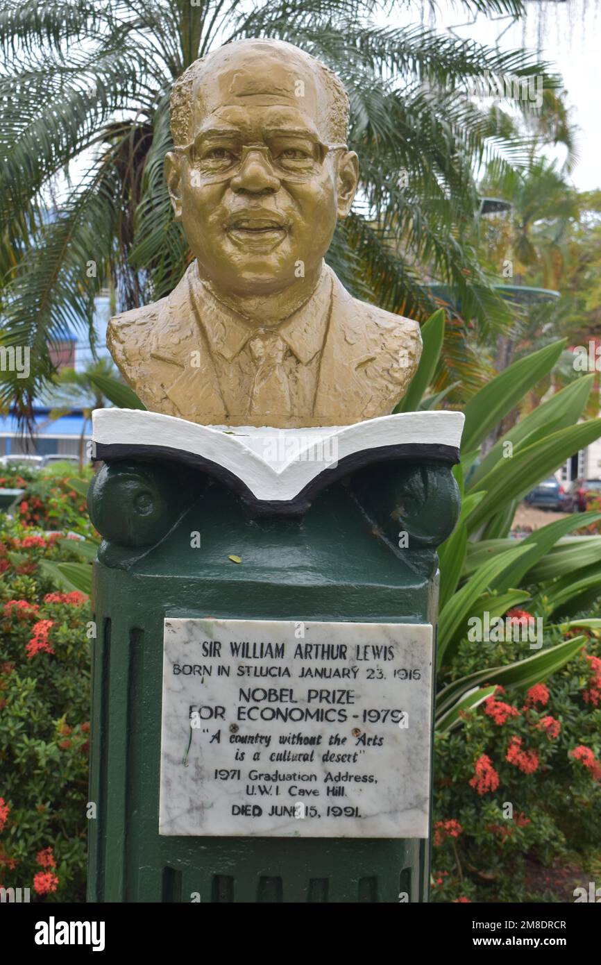 Castries, St. Lucia January 7, 2023 Sir Arthur Lewis Statue Stock