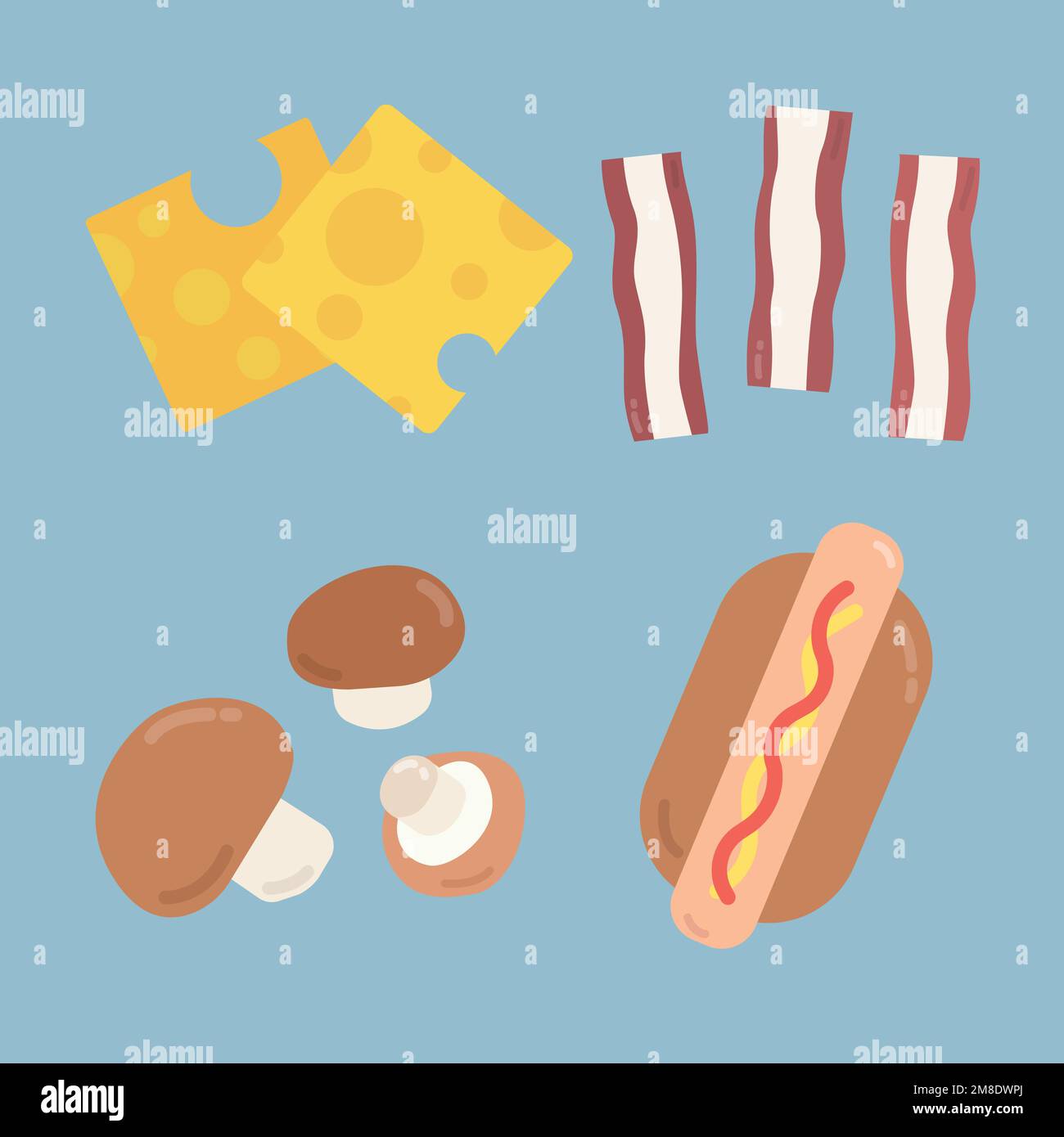 Vector pastel food sticker collection Stock Vector Image & Art Alamy