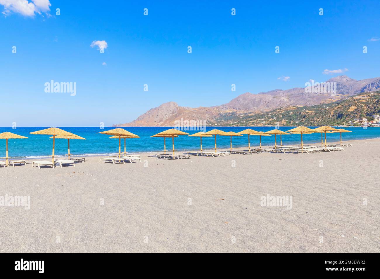 Beach, Plakias, Rethymno, Southern Crete, Crete, Greek Islands, Greece Stock Photo