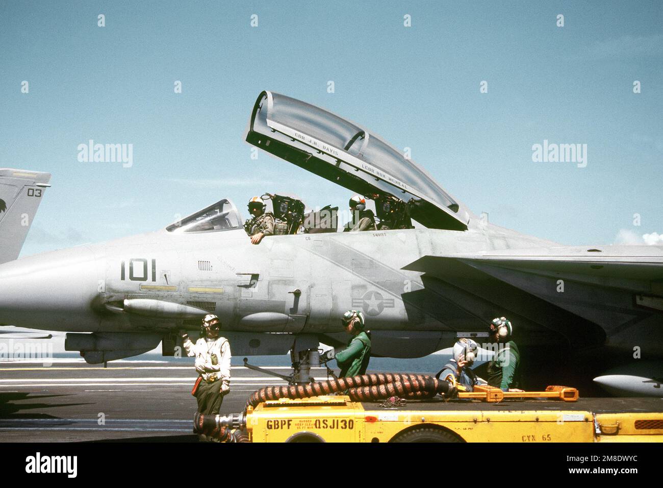 The pilot and radar intercept officer of a Fighter Squadron 114 (VF114