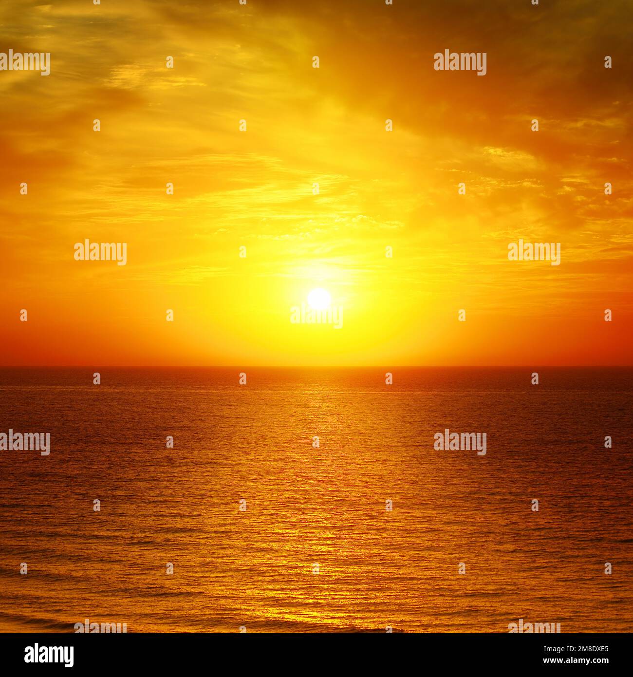 Beautiful sunset above the sea Stock Photo
