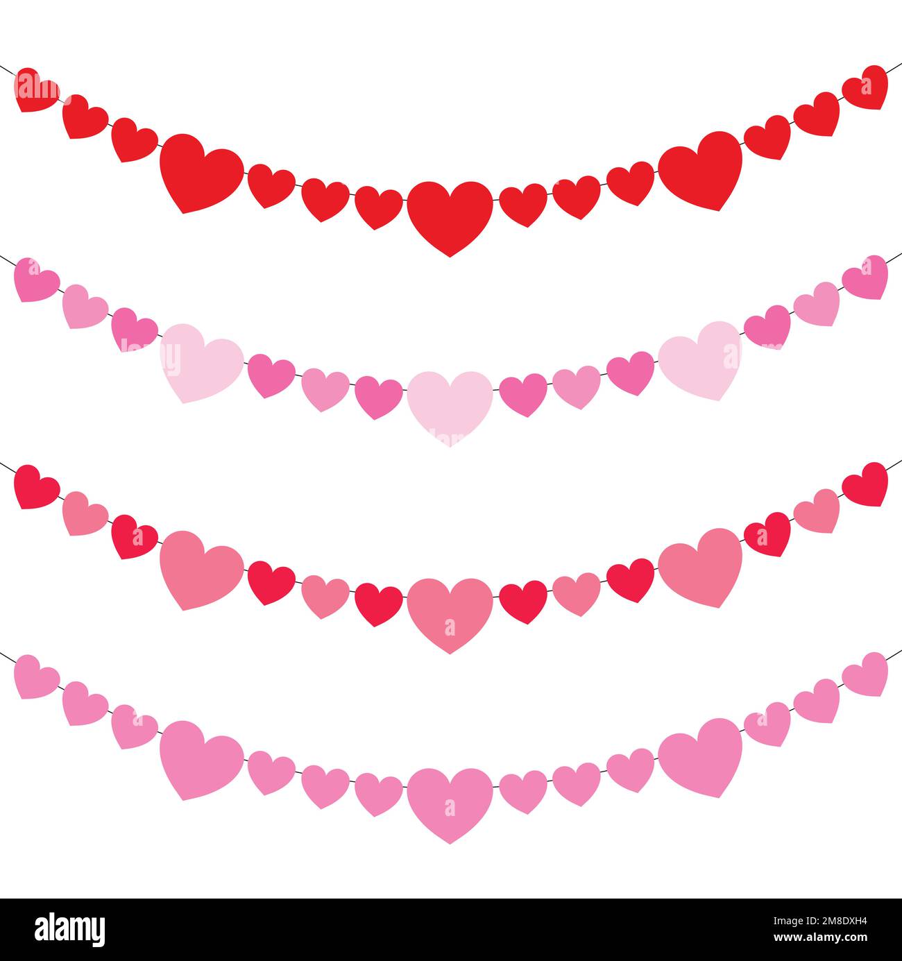 Printable Colorful Heart Confetti Page Border