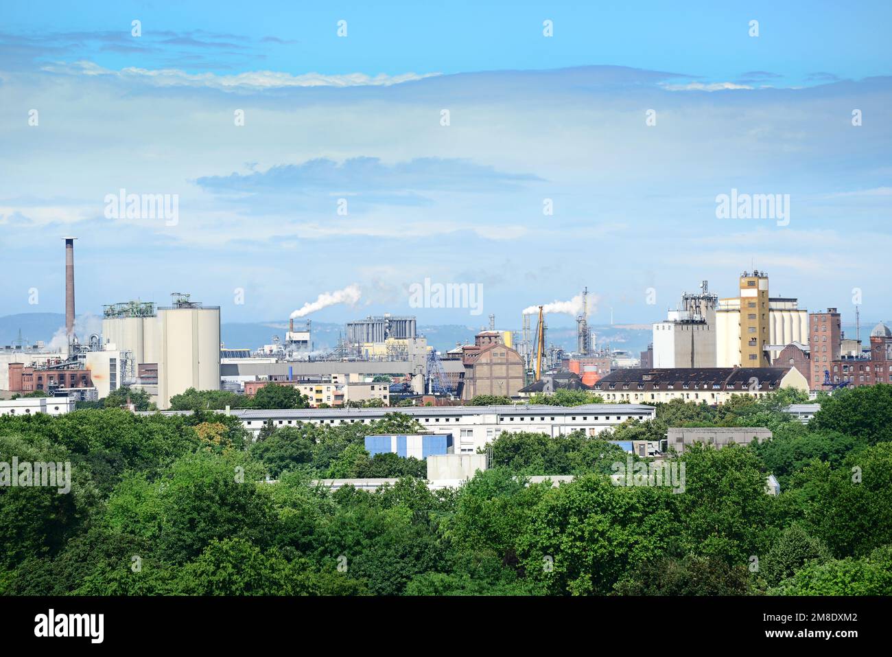 Chemical plant in the city. Stock Photo