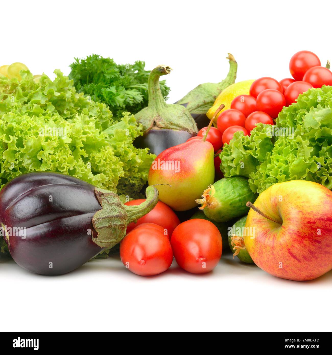 fruits and vegetables isolated on a white background Stock Photo