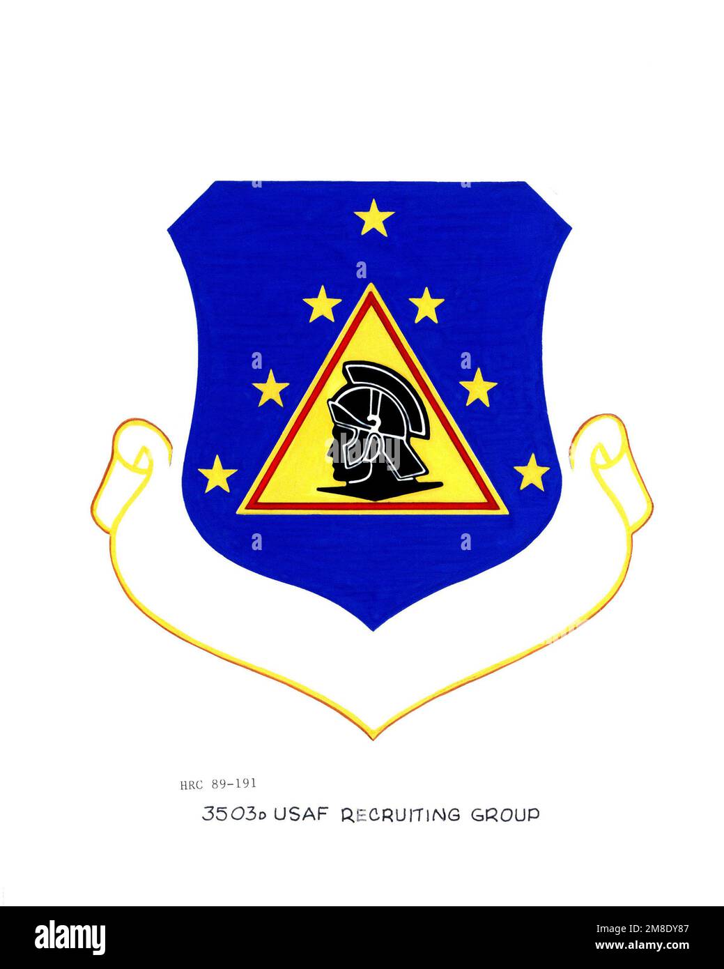 Approved insignia for: 3503rd U.S. Air Force Recruiting Group. Country: Unknown Stock Photo