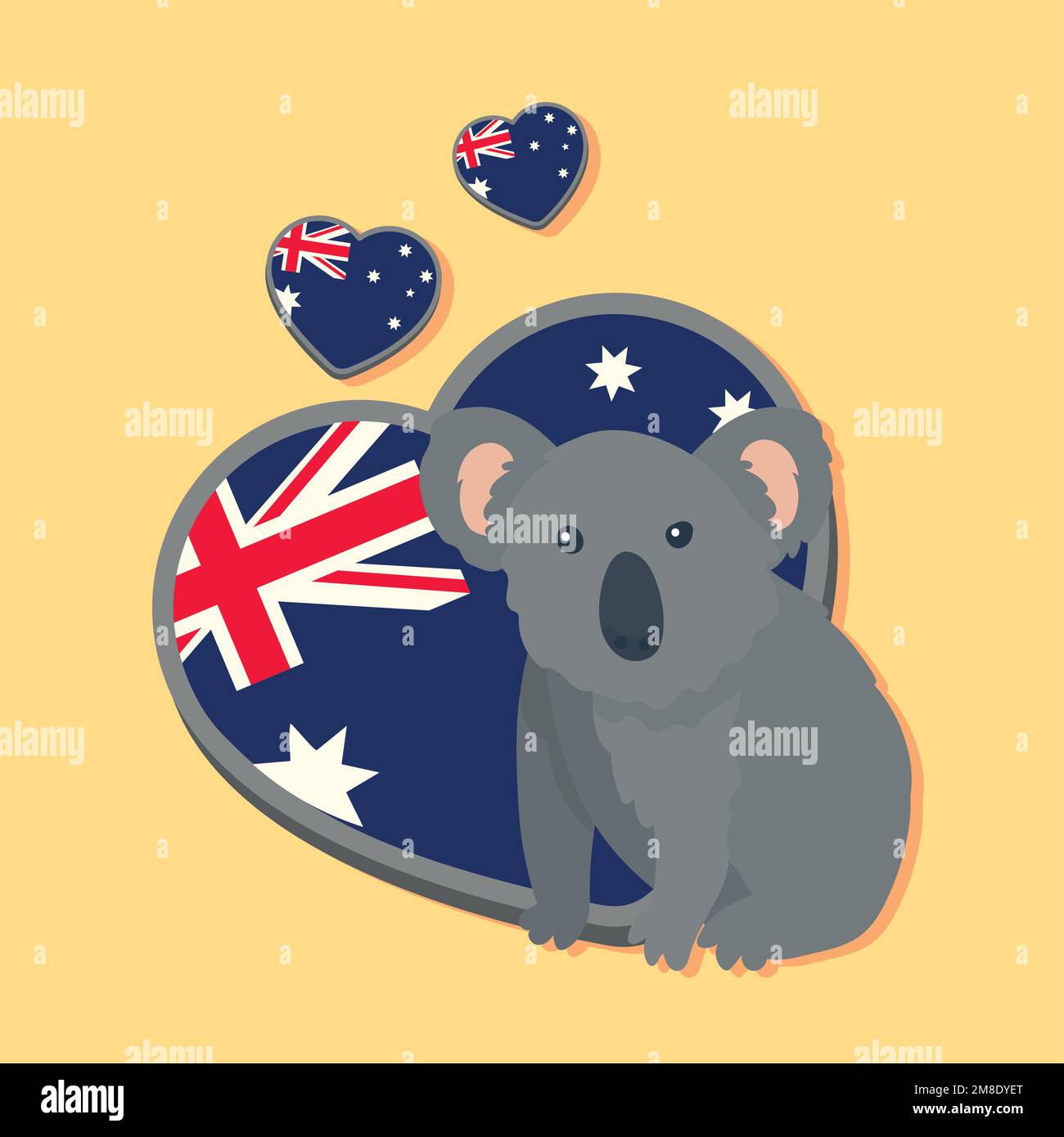 koala and australian hearts flags Stock Vector Image & Art - Alamy