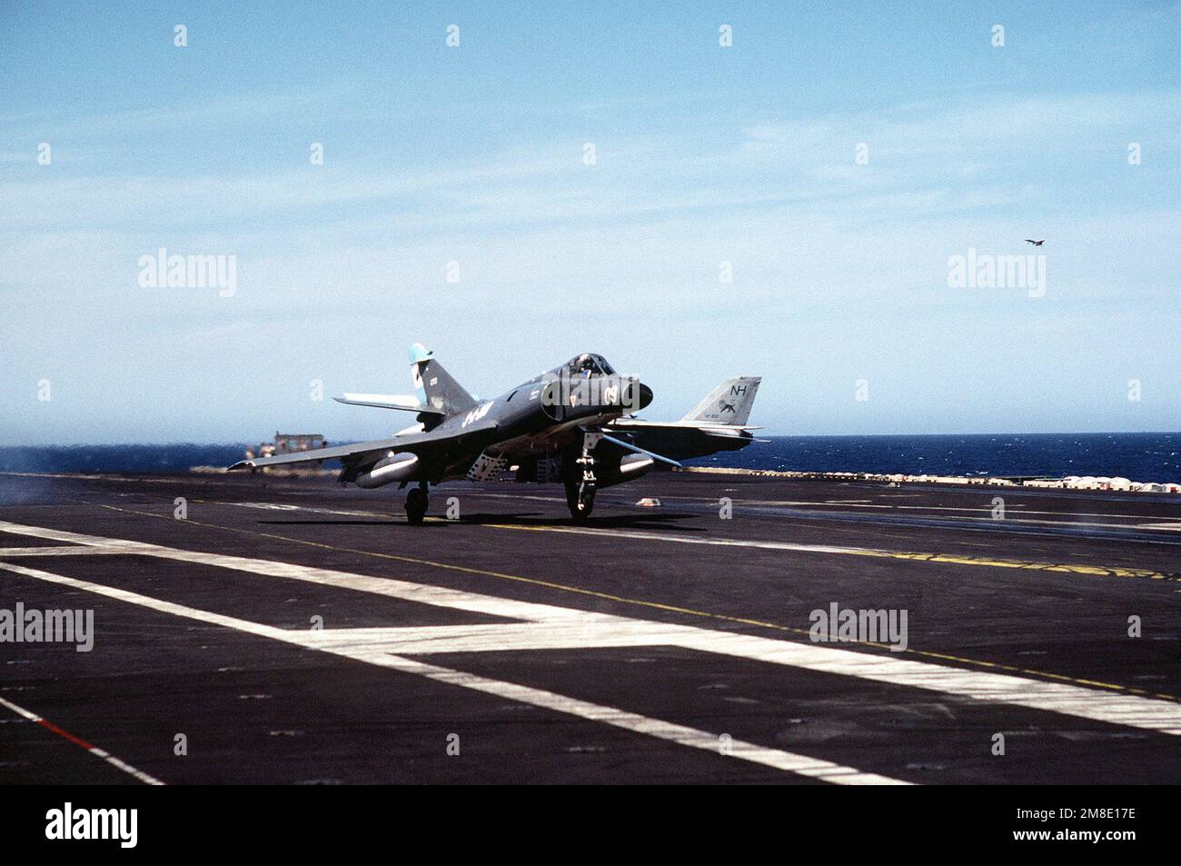 An Argentine navy Super Etendard aircraft lands on the nuclearpowered