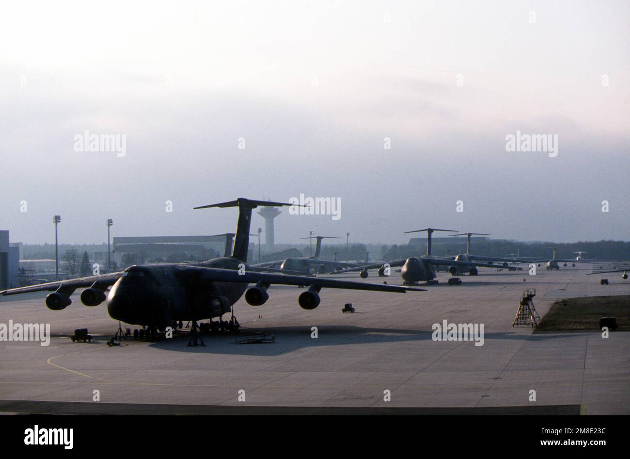 5 Galaxy Rear Ramp C-5 Galaxy aircraft and other aircraft on the ramp at the airbase ...