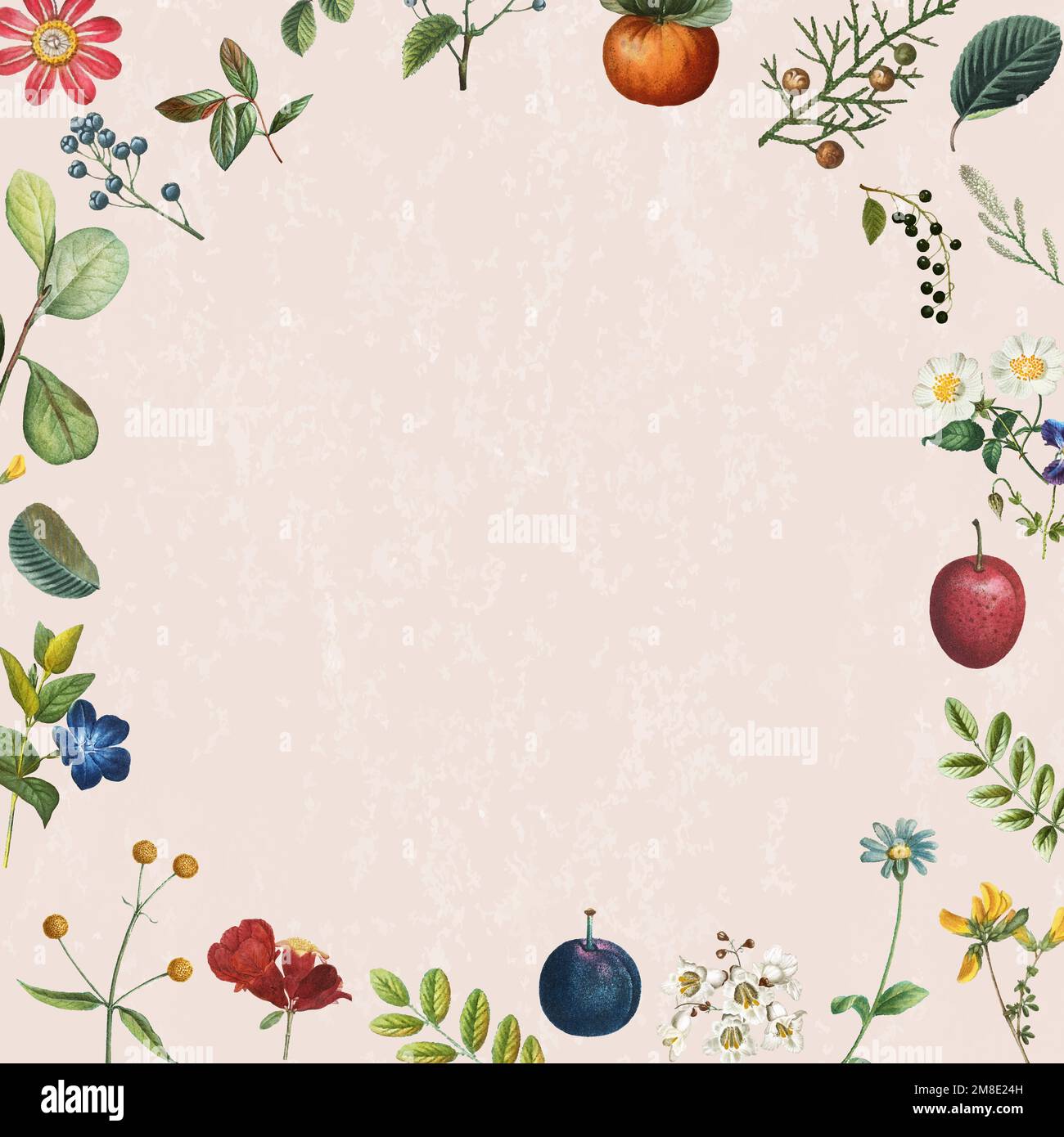 Vintage frame vector summer floral pattern Stock Vector