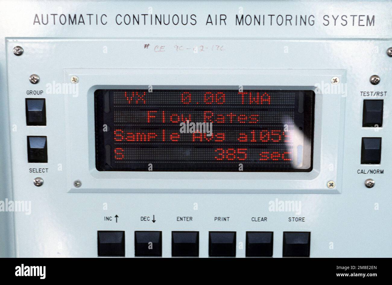 A view of the digital readout on a component of an automatic continuous