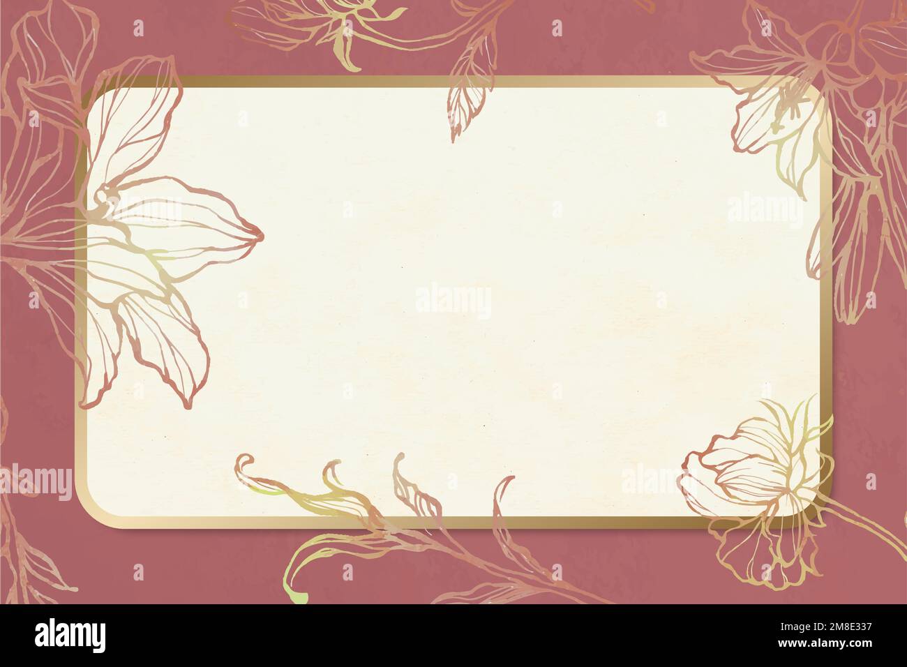 Floral frame vector vintage hand drawn Stock Vector