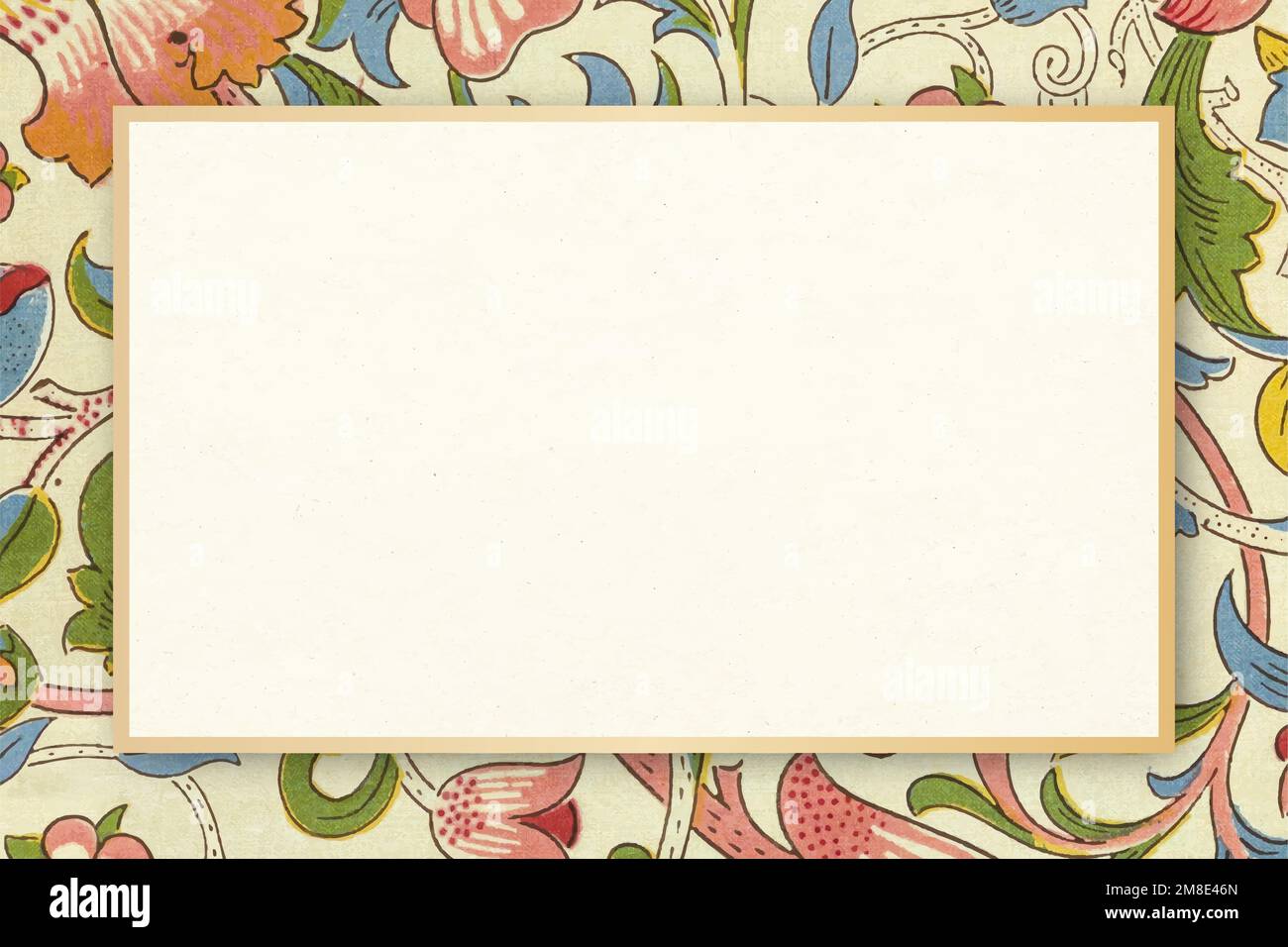 Bohemian fabric frame vector William Morris pattern Stock Vector