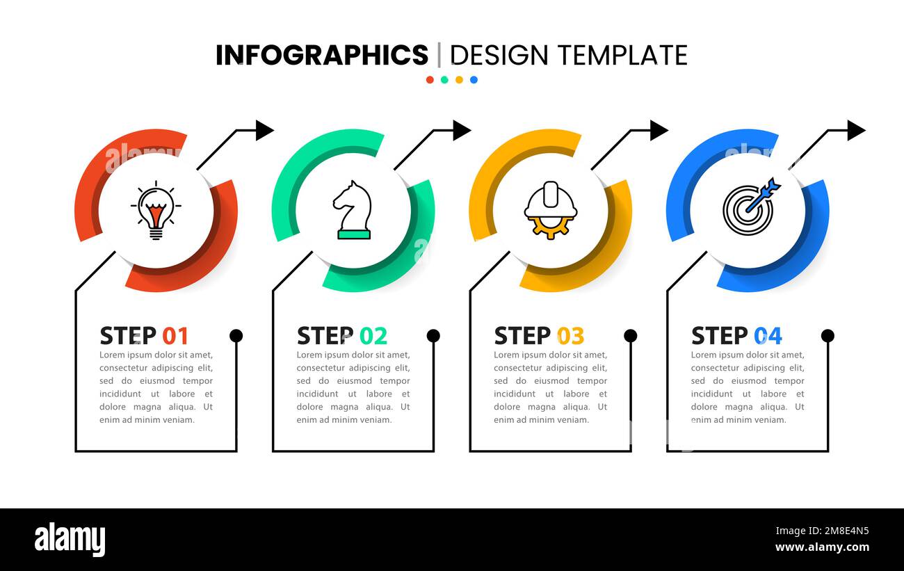 Infographic template with icons and 4 options or steps. Can be used for ...